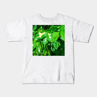 Green and yellow leaves Kids T-Shirt